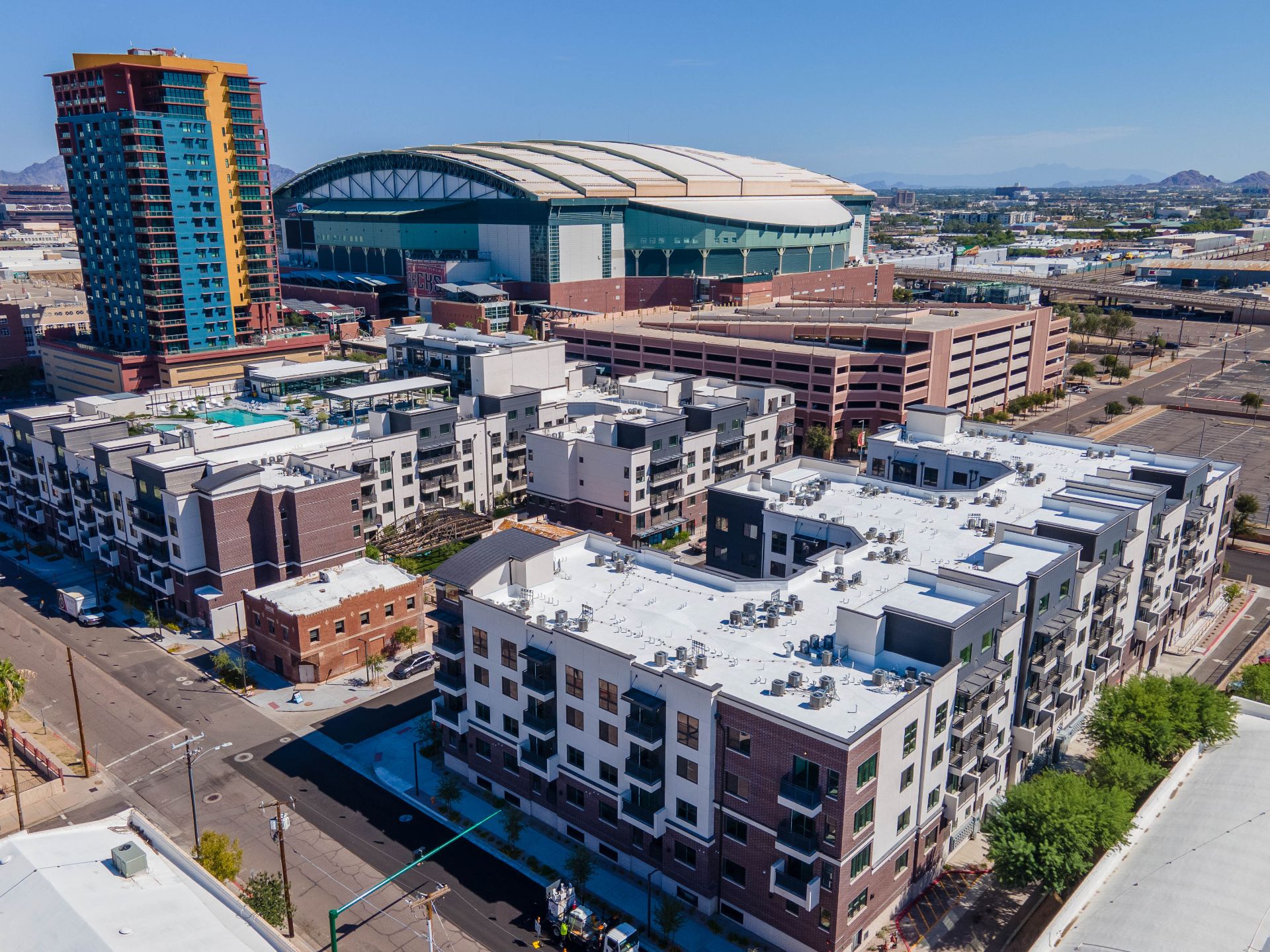 aerial image and downtown phoenix